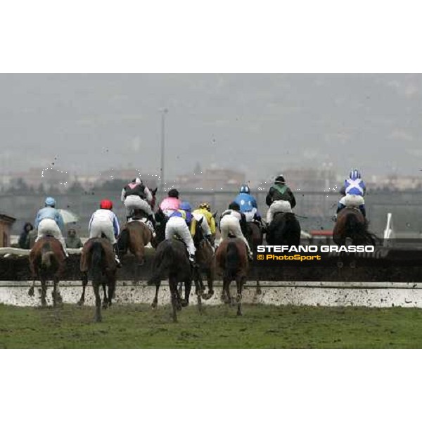 the horses jump a fence during the LVII Gran Corsa Siepi di Roma Rome, 18th february 2007 ph. Stefano Grasso