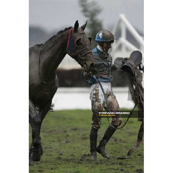 Josef Bartos and Paracchini comes back to the stable after felt down in the LVII Gran Corsa Siepi di Roma Rome, 18th february 2007 ph. Stefano Grasso