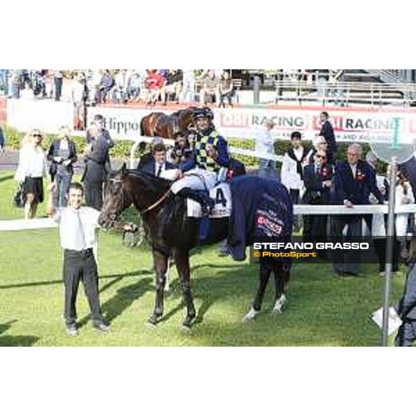 Fabio Branca on Time to Choose and Jonathan Bacci after winning the Premio Presidente della Repubblica GBI Racing Rome,Capannelle racecourse 14 may 2017 ph.Stefano Grasso