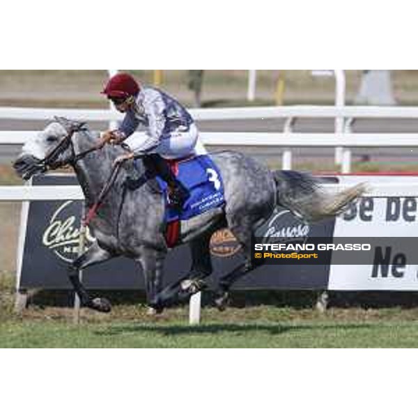 Faleh Bughenaim on Meblsh wins the Premio Dubai International Arabian Races Rome Capannelle racecourse, 14th may 2017 - ph.Stefano Grasso