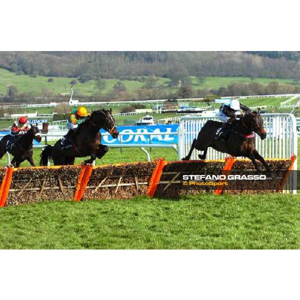 Richard Johnson on Massini\'s Maguire jumps the last hurdle and goes to win the Ballymore Properties Novices\' Hurdle Race Cheltenham, 2nd day - The Festival, 14th march 2007 ph. Stefano Grasso
