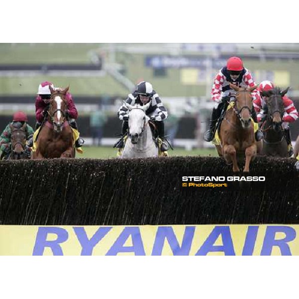 Ruby Walsh on Taranis jumps the second fence and after goes to win the Ryanair Chase Cheltenham, The Festival, 3rd day. 15th march 2007 ph. Stefano Grasso
