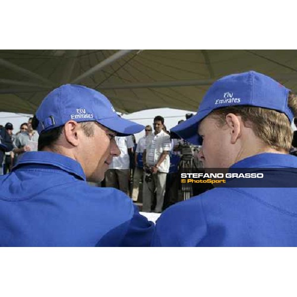 Frankie Dettori and Kerrin Mc Evoy at the press conference after morning track works at Godolphin stables Dubai, Al Quoz 28th march 2007 ph. Stefano Grasso