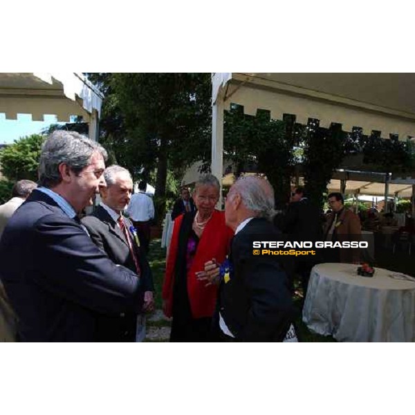 on. Gustavo Selva and dott. Ferdinando Aiuti at Garden Club of Capannelle race track Premio Presidente della Repubblica Rome Capannelle 16th may 2004 ph.Stefano Grasso