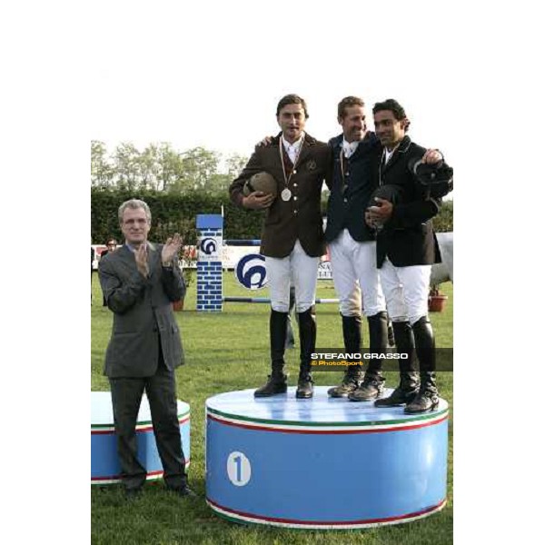 giving prize of Campionato Italiano Assoluto Salto Ostacoli. Ing. Cesare Croce with Jerry Smit, Piergiorgio Bucci and Giampiero Carta Busto Arsizio, 24th april 2007 ph. Stefano Grasso