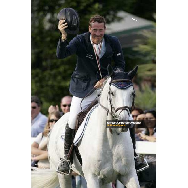 giving prize of Campionato Italiano Assoluto Salto Ostacoli. Jerry Smit on Nadir di San Patrignano, italian champion 2007 Busto Arsizio, 24th april 2007 ph. Stefano Grasso