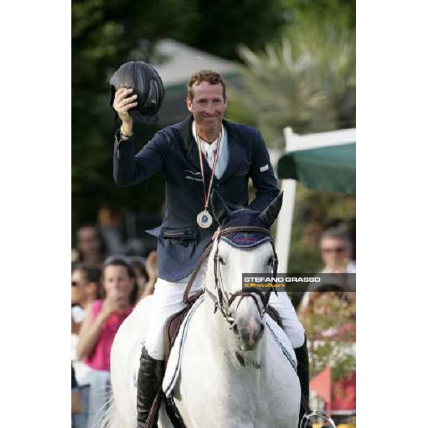 giving prize of Campionato Italiano Assoluto Salto Ostacoli. Jerry Smit on Nadir di San Patrignano, italian champion 2007 Busto Arsizio, 24th april 2007 ph. Stefano Grasso