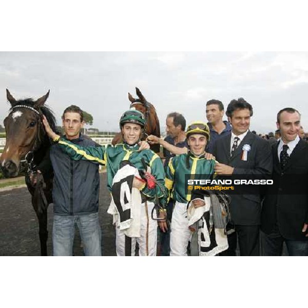 group photo for Premio Carlo Chiesa won by Piero Convertino on Docksil followed by Sakhee\'s Song Rome Capannelle 29th april 2007 ph. Stefano Grasso