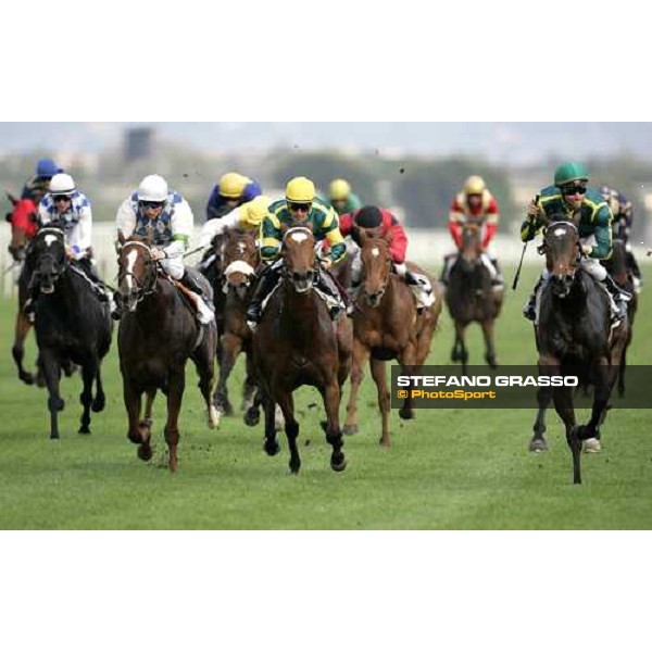 Piero Convertino on Docksil wins Premio Carlo Chiesa followed by Sakhee\'s Song and Solzah Rome Capannelle 29th april 2007 ph. Stefano Grasso
