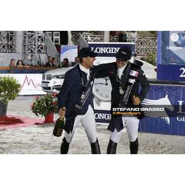 LGCT of Cannes - Grand prix - Prize giving ceremony - Sergio Alvarez Moya and Simon Delestre - Cannes, Stade des Hesperyde - 10 June 2017 - ph.Mario Grassia/LGCT