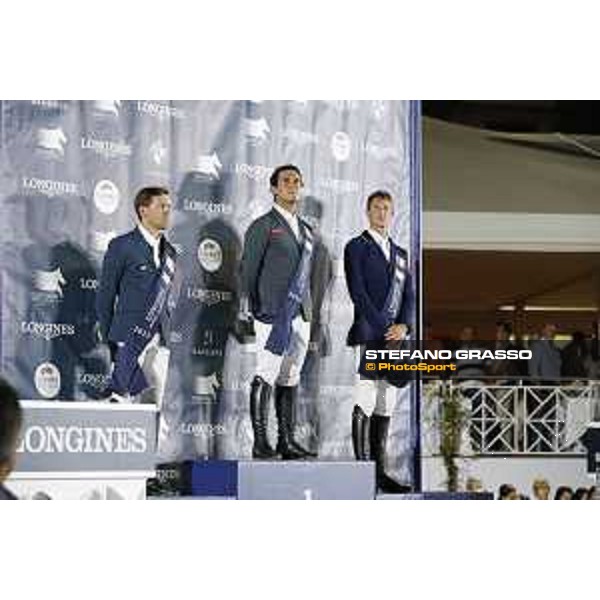 LGCT of Cannes - Grand prix - Prize giving ceremony - The podium: 1st: Sergio Alvarez Moya (ESP) 2nd: Simon Delestre (FRA) 3rd: Daniel Deusser (GER) - Cannes, Stade des Hesperyde - 10 June 2017 - ph.Mario Grassia/LGCT
