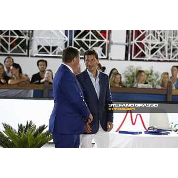 LGCT of Cannes - Grand prix - Prize giving ceremony - Jan Tops (President and Founder of LGCT and GCL) and David Lisnard, Mayor of Cannes - Cannes, Stade des Hesperyde - 10 June 2017 - ph.Mario Grassia/LGCT