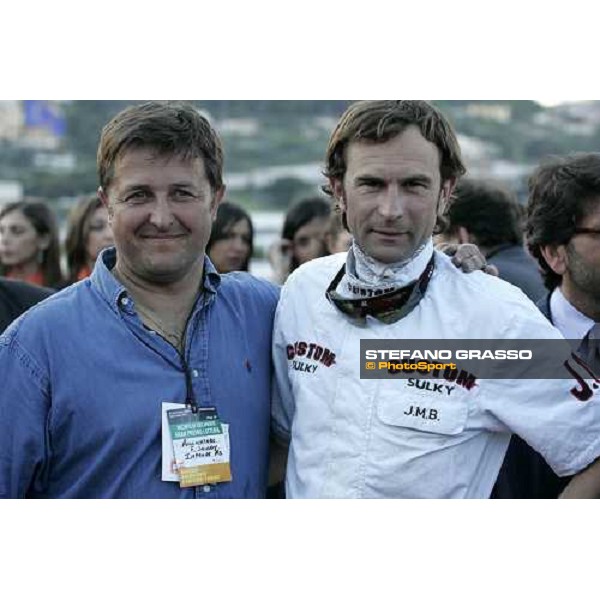 giving prize of 58¡ Gran Premio Lotteria - Jean Michel Bazire and Fabrice Souloy, driver and trainer of Exploit Caf Napoli, 6th may 2007 ph. Stefano Grasso