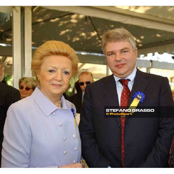 Alexei Meshkov ,russian ambassador and countess MArisa pinto Premio Presidente della Repubblica Rome Capannelle 16th may 2004 ph. Stefano Grasso