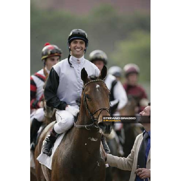 Marco Monteriso comes back on Samya after winning the Premio Torricola Roma, 30 aprile 2007 ph. Stefano Grasso