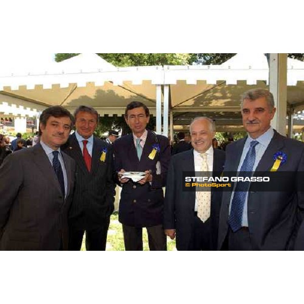 on. Masini, dott.Luciani, ,dott, Panzironi and dott. Berardelli garden Club Premio Presidente della Repubblica Rome Capannelle 16th may 2004 ph.Stefano Grasso