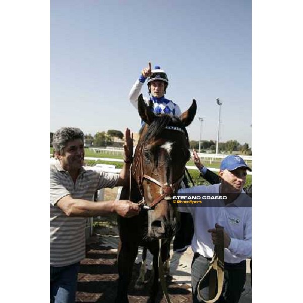 Mirco Demuro jumps from Distant Way after winning the Premio Presidente della Repubblica At The Races Rome, 13th may 2007 ph. Stefano Grasso