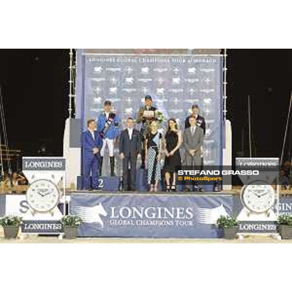 LGCT of Monaco - Grand Prix - Prize giving ceremony - The podium: 1st Alberto Zorzi, 2nd Christian Ahlmann and 3rd Kevin Staut - Jan Tops, Lars Windhorst, Ingeborga Daipkunaite, Princess Charlotte and David Auberson - Monaco, Port Hercule - 24 June 2017 - ph.Stefano Grasso/LGCT
