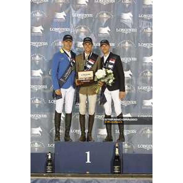 LGCT of Monaco - Grand Prix - Prize giving ceremony - The podium: 1st Alberto Zorzi, 2nd Christian Ahlmann and 3rd Kevin Staut - Monaco, Port Hercule - 24 June 2017 - ph.Stefano Grasso/LGCT