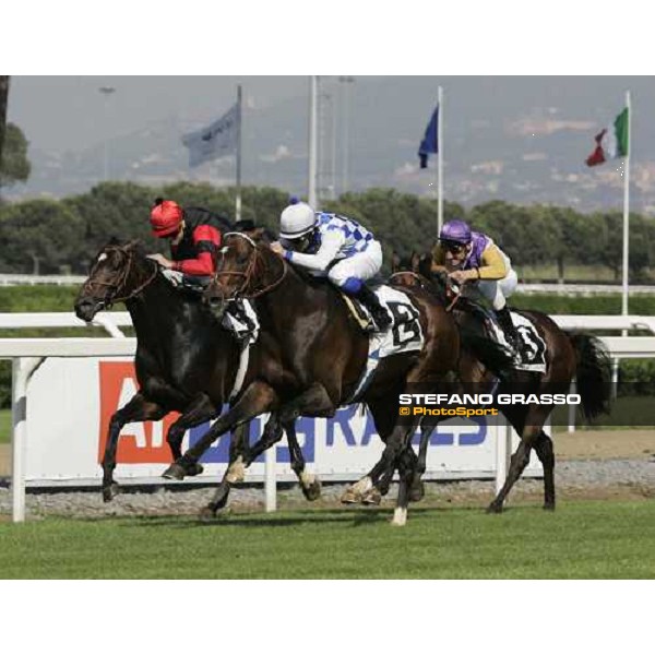 Mirco Demuro on Distant Way wins the Premio Presidente della Repubblica - At The Races beating Pressing and Soldier Hollow Rome, 13th may 2007 ph. Stefano Grasso