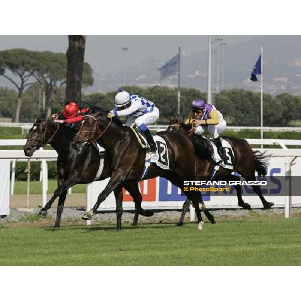 Mirco Demuro on Distant Way wins the Premio Presidente della Repubblica - At The Races beating Pressing and Soldier Hollow Rome, 13th may 2007 ph. Stefano Grasso