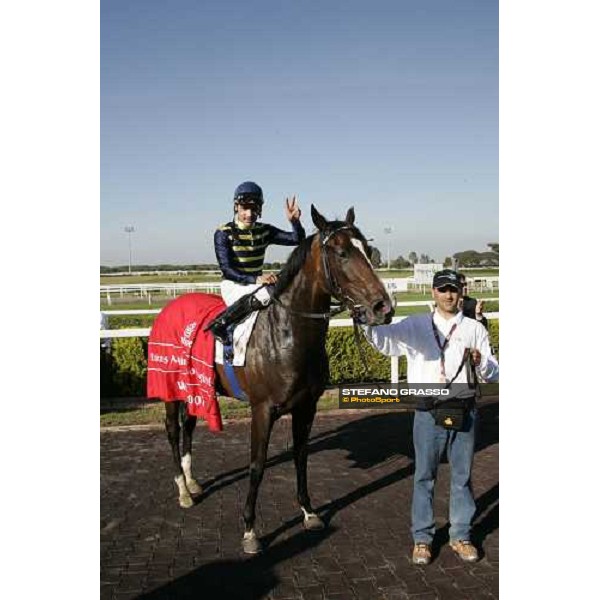 Dario Vargiu on Lokaloka after winning the Premio Regina Elena Emirates Airlines Rome, 13th may 2007 ph. Stefano Grasso