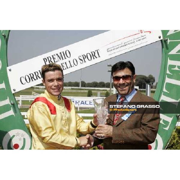 giving prize of Premio Corriere dello Sport - Dubai International Airport won by Monosillabo with Nicola Murru Rome, 13th may 2007 ph. Stefano Grasso
