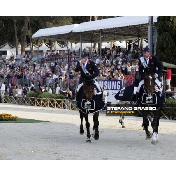 the English team winners of the Nations\' Cup 2007 parading in front of the grandstand 75.¡ Csio Roma- Piazza di Siena Rome, 25th may 2007 ph. Stefano Grasso