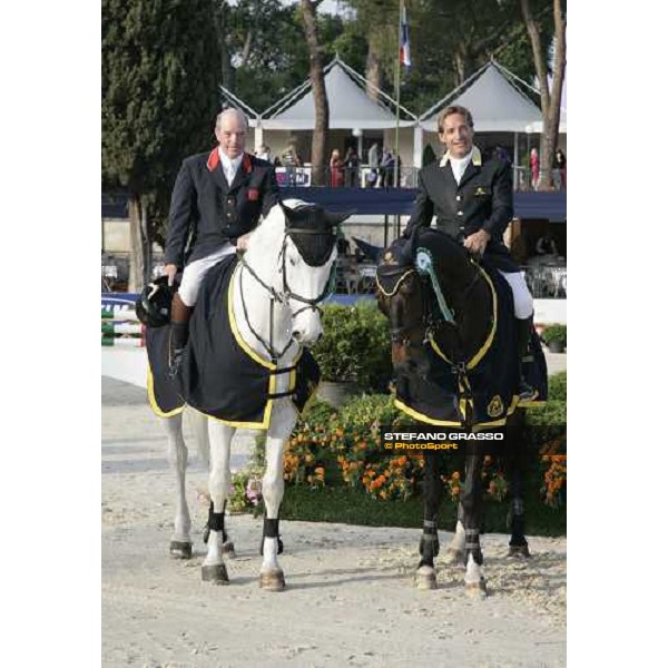 Markus Fuchs on Loro Piana Ovation and John Whitaker on Lactic Two, first ex equo 75¡ Csio - Lopriore - Power competition Rome, 26th may 2007 ph. Stefano Grasso