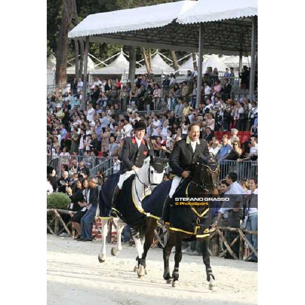 Markus Fuchs on Loro Piana Ovation and John Whitaker on Lactic Two, first ex equo parade after the giving prize 75¡ Csio - Lopriore - Power competition Rome, 26th may 2007 ph. Stefano Grasso