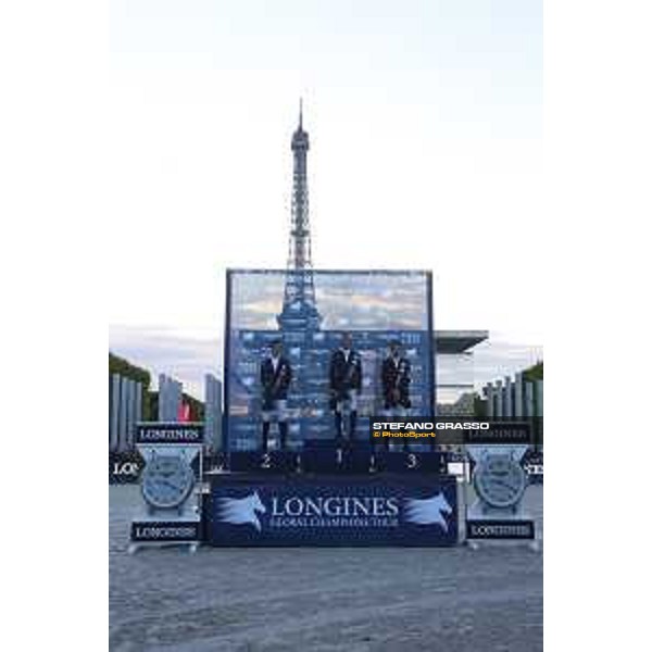 LGCT of Paris Eiffel - Grand Prix - The Podium: 1st Julien Epaillard, 2nd Olivier Philippaerts and 3rd Harrie Smolders - Paris, 1st july 2017 - ph.Stefano Grasso/LGCT