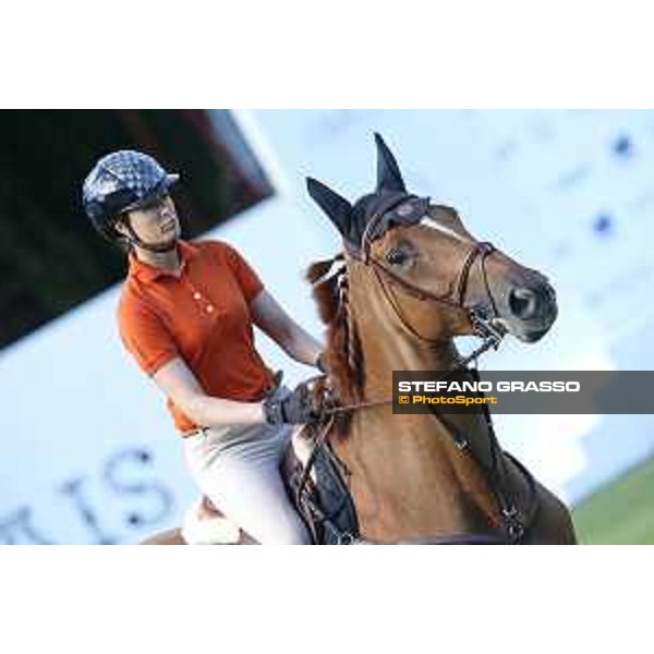 LGCT of Cascais - Warm up - Pilar Lucrecia Cordon on Cana van de Blom - Cascais, - 6 July 2017 - ph.Stefano Grasso/LGCT