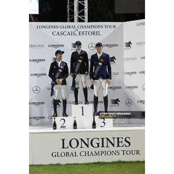 LGCT of Cascais - Grand Prix - The podium: 1st Danielle Goldstein, 2nd Maikel van der Vleuten, 3rd Martin Fuchs - Cascais, - 8 July 2017 - ph.Stefano Grasso/LGCT