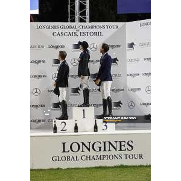 LGCT of Cascais - Grand Prix - The podium: 1st Danielle Goldstein, 2nd Maikel van der Vleuten, 3rd Martin Fuchs - Cascais, - 8 July 2017 - ph.Stefano Grasso/LGCT