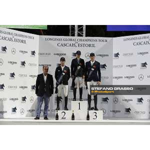 LGCT of Cascais - Grand Prix - The podium: 1st Danielle Goldstein, 2nd Maikel van der Vleuten, 3rd Martin Fuchs - Cascais, - 8 July 2017 - ph.Stefano Grasso/LGCT