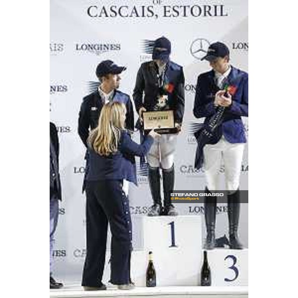 LGCT of Cascais - Grand Prix - The podium: 1st Danielle Goldstein, 2nd Maikel van der Vleuten, 3rd Martin Fuchs - Cascais, - 8 July 2017 - ph.Stefano Grasso/LGCT