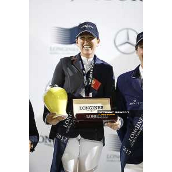 LGCT of Cascais - Grand Prix - The podium: 1st Danielle Goldstein, 2nd Maikel van der Vleuten, 3rd Martin Fuchs - Cascais, - 8 July 2017 - ph.Stefano Grasso/LGCT