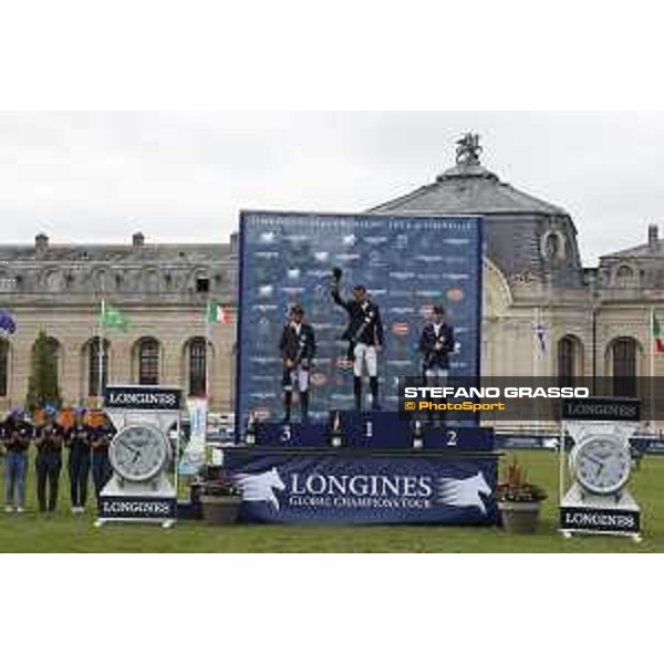 LGCT of Chantilly - Grand Prix - The podium: 1st Harrie Smolders, 2nd Scott Brash and 3rd Philippe Rozier Chantilly,15th july 2017 ph.Stefano Grasso/LGCT