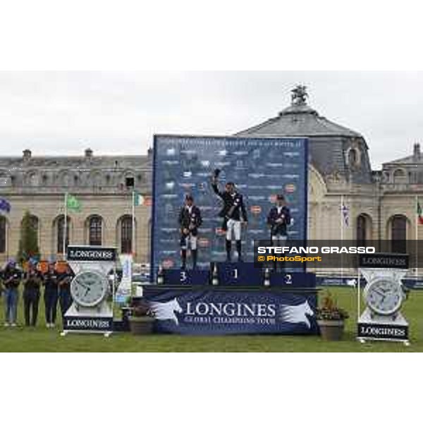 LGCT of Chantilly - Grand Prix - The podium: 1st Harrie Smolders, 2nd Scott Brash and 3rd Philippe Rozier Chantilly,15th july 2017 ph.Stefano Grasso/LGCT