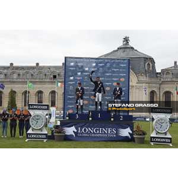 LGCT of Chantilly - Grand Prix - The podium: 1st Harrie Smolders, 2nd Scott Brash and 3rd Philippe Rozier Chantilly,15th july 2017 ph.Stefano Grasso/LGCT