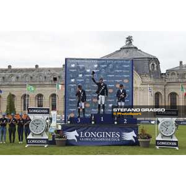 LGCT of Chantilly - Grand Prix - The podium: 1st Harrie Smolders, 2nd Scott Brash and 3rd Philippe Rozier Chantilly,15th july 2017 ph.Stefano Grasso/LGCT