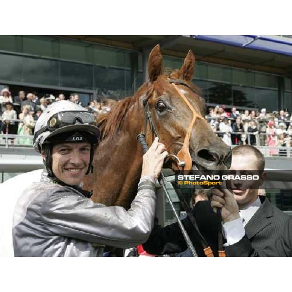 close up for Richard Hughes and Indian Ink winner of the Coronation Stakes Ascot, Royal Ascot 4th day, 22nd june 2007 ph. Stefano Grasso