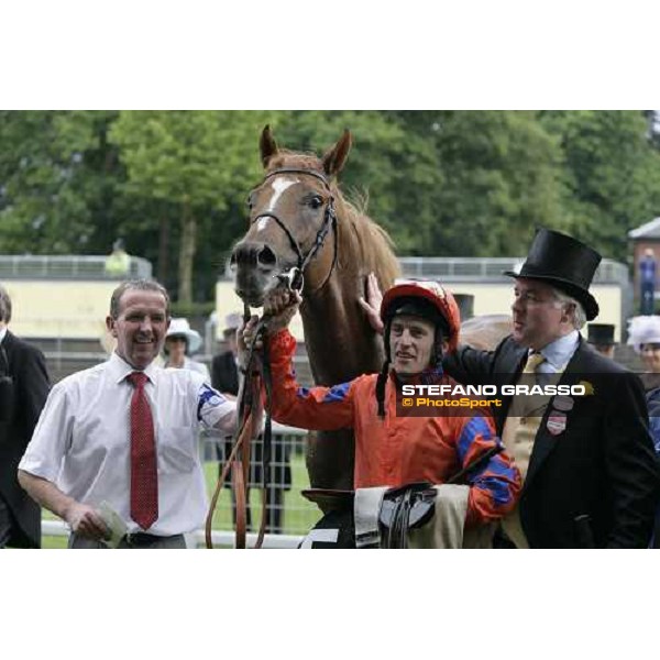 Jhonny Murtagh, Jeremy Noseda and the groom congratulates with Soldier\'s Tale winner of the Golden Jubilee Stakes Ascot, Royal Ascot, 5th day 23rd june 2007 ph. Stefano Grasso