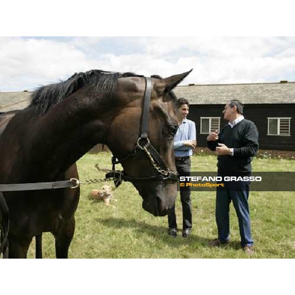 a 2years old seems to look Marco Botti speaking with Luciano Salice after a training session Newmarket, 14th july 2007 ph. Stefano Grasso