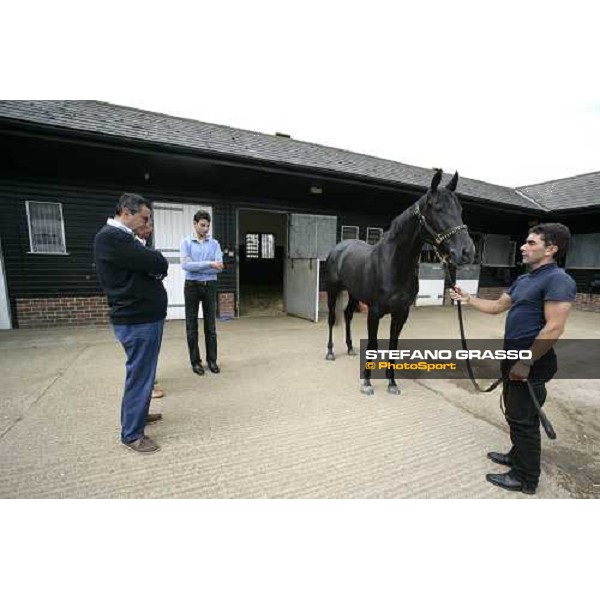 trainer Marco Botti with owner Luciano Salice watching Sesmen Newmarket, 14th july 2007 ph. Stefano Grasso