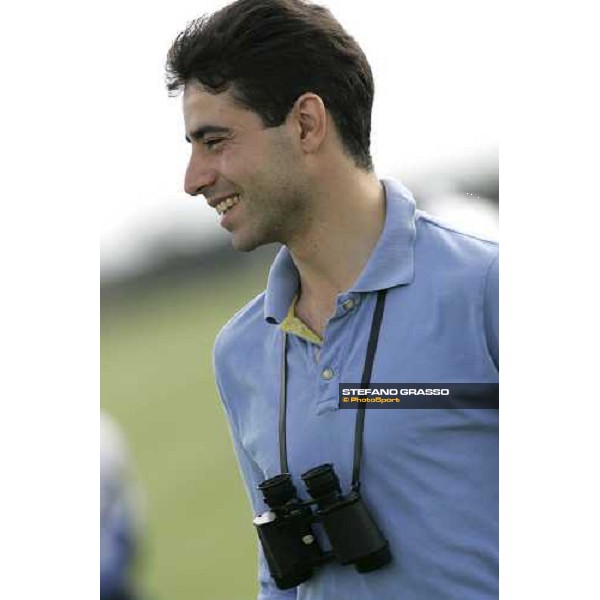 trainer Marco Botti watching his horses during a training session Newmarket, 14th july 2007 ph. Stefano Grasso