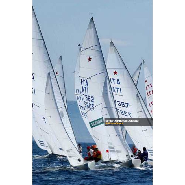 \'winner of Tito Nordio Cup, Negri-Castelli approacing the finish line in the middle of the fleet, 2nd leg regatta Triest, may 22 2003-ph.Stefano Grasso\' 