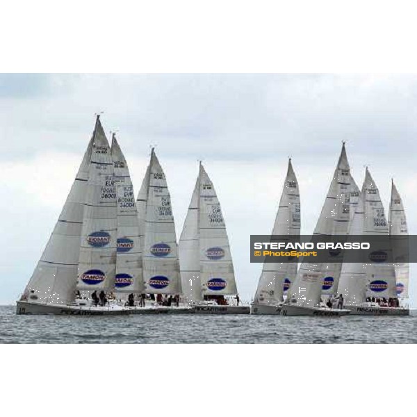 \'Benussi nr. 10 leads the fleet during last day of Fincantieri Cup 2003 Triest oct. 11 2003-ph.Stefano Grasso\' 