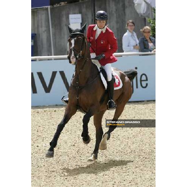 Christina Liebherr on L.B.NO Mercy at the waterjump during the 2nd rating competition for the individual and Team Fei Mannheim, 16th august 2007 ph. Stefano Grasso