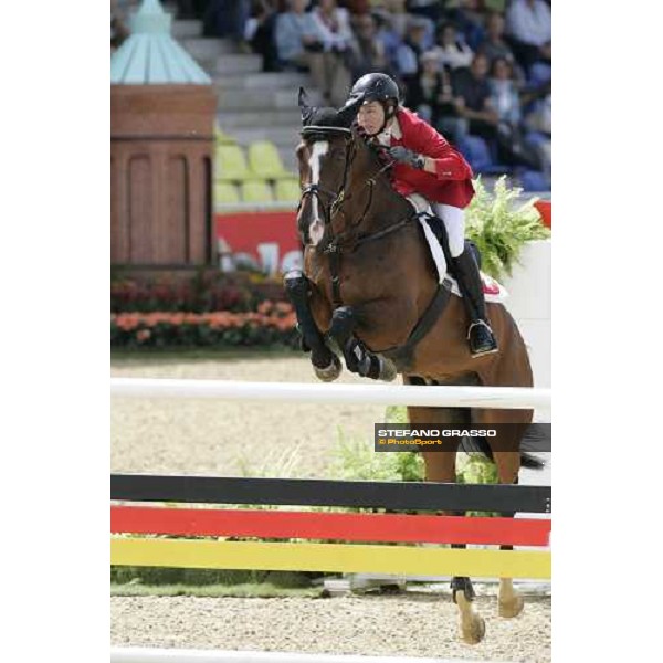 Christina Liebherr on L.B.NO Mercy at the waterjump during the 2nd rating competition for the individual and Team Fei Mannheim, 16th august 2007 ph. Stefano Grasso